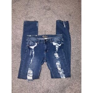 Red Rivet‎ Women's Dark Blue Distressed Skinny Jeans